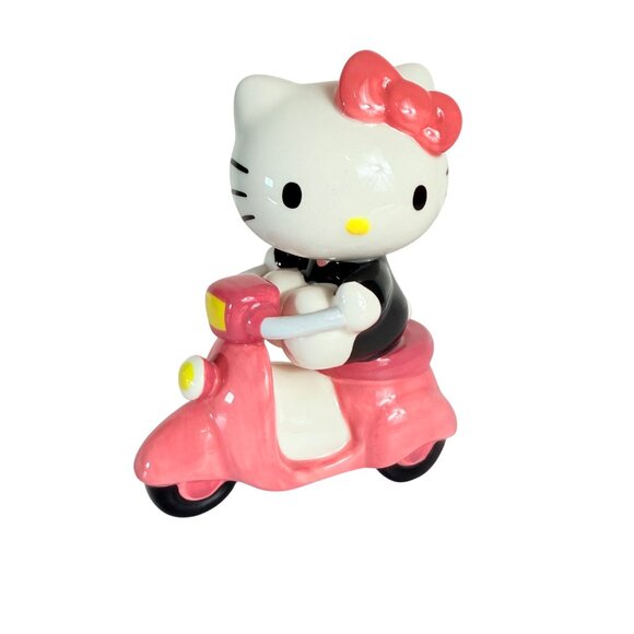 Blue Sky Hello Kitty Figurine Ceramic Riding Pink Vespa Scooter Girl Kawaii Gift - Picture 11 of 13
